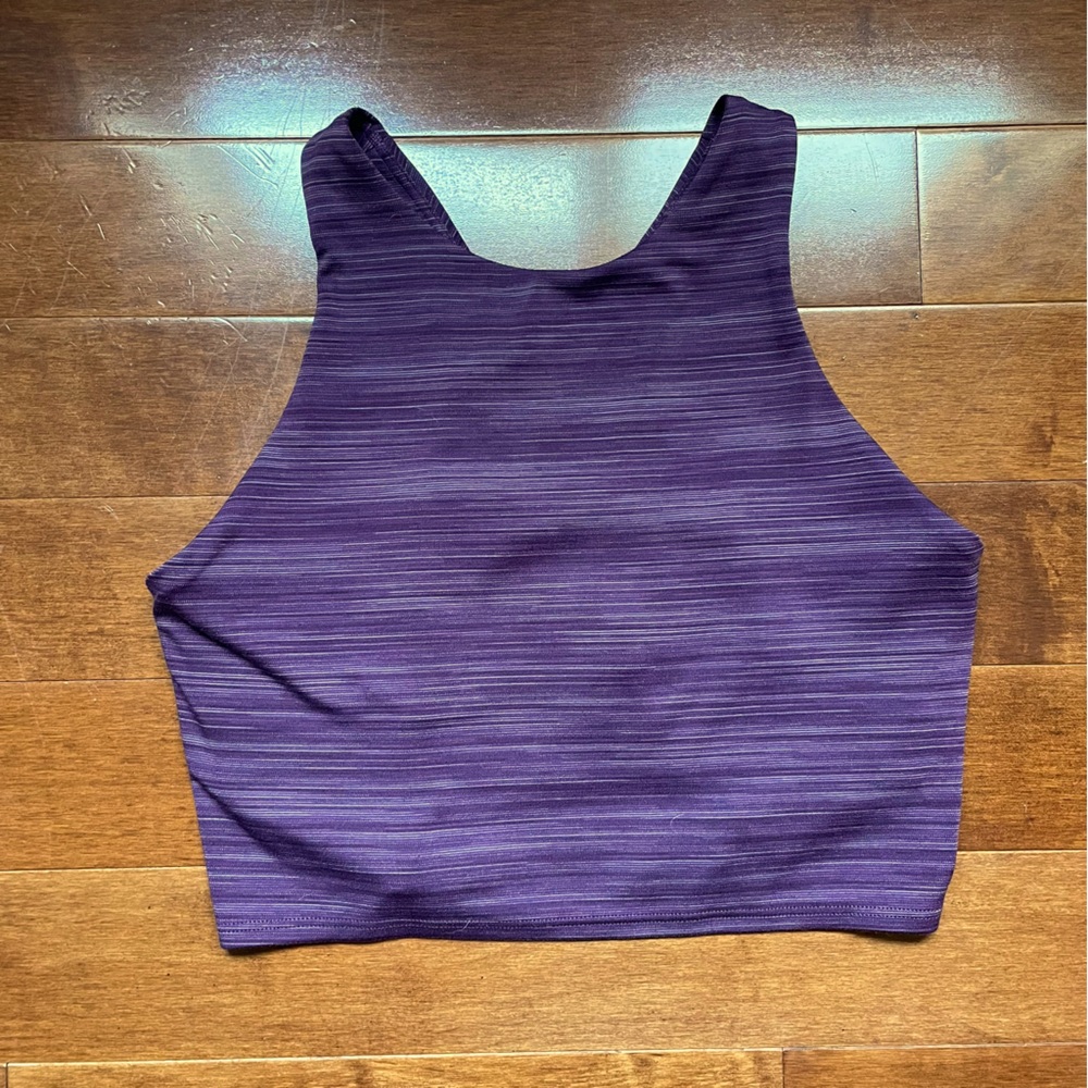 Athleta Conscious Crop Yoga Top Size Small in Space Dye Magnolia Violet